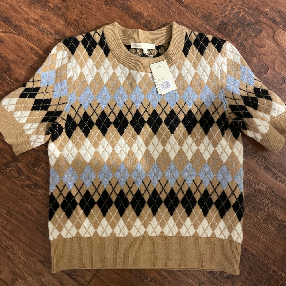 Maje argyle knit sweater size 1